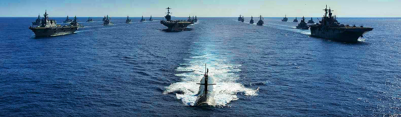 Navy Sub with aircraft carrier stager
            right and left